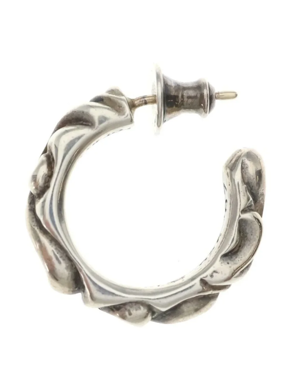 Chrome Hearts Hoop Scroll Earrings Silver